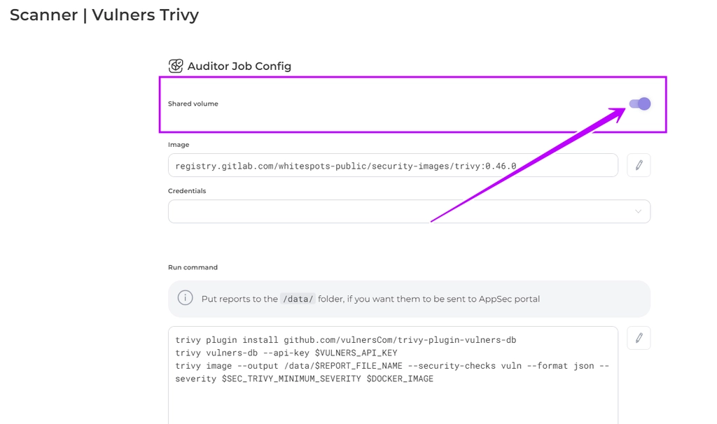 Auditor Job Config - Docs - Whitespots.io