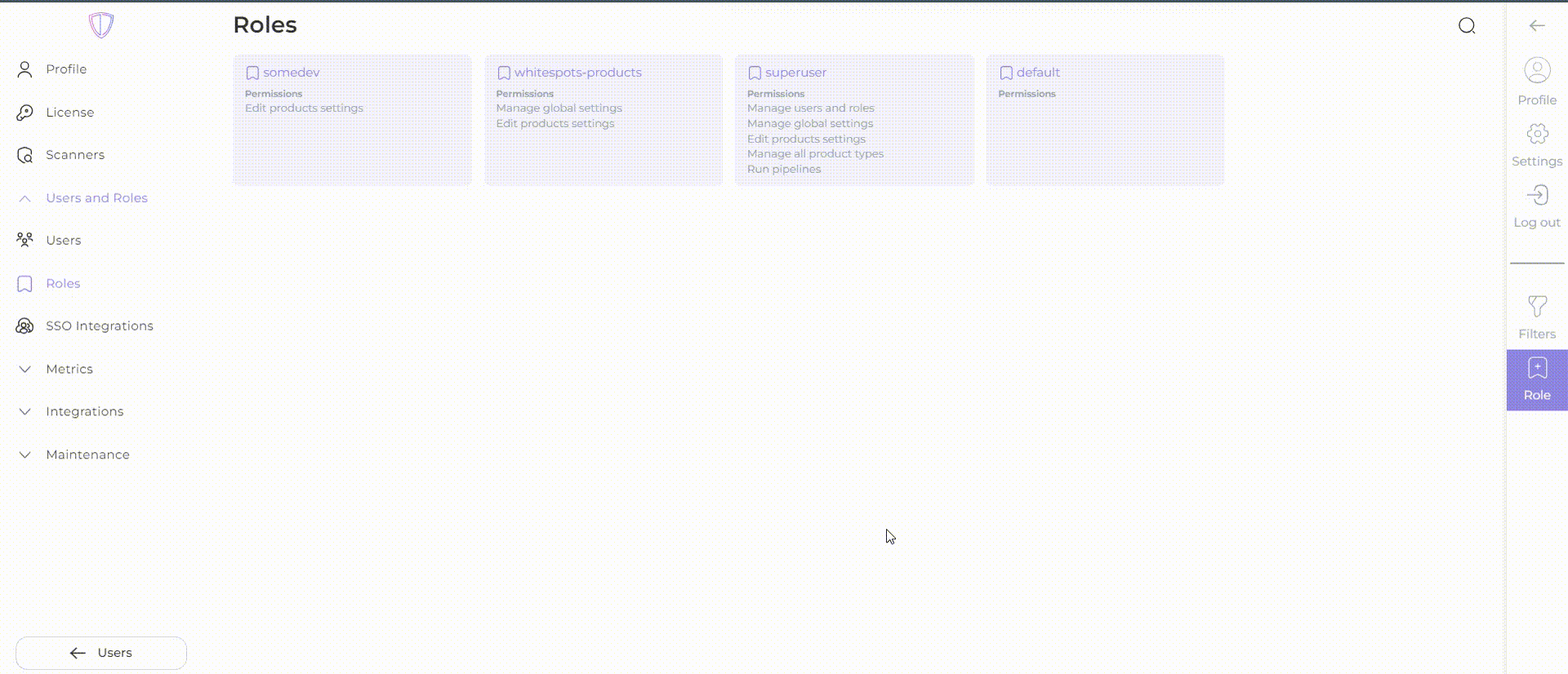Creating and editing roles - Docs - Whitespots.io