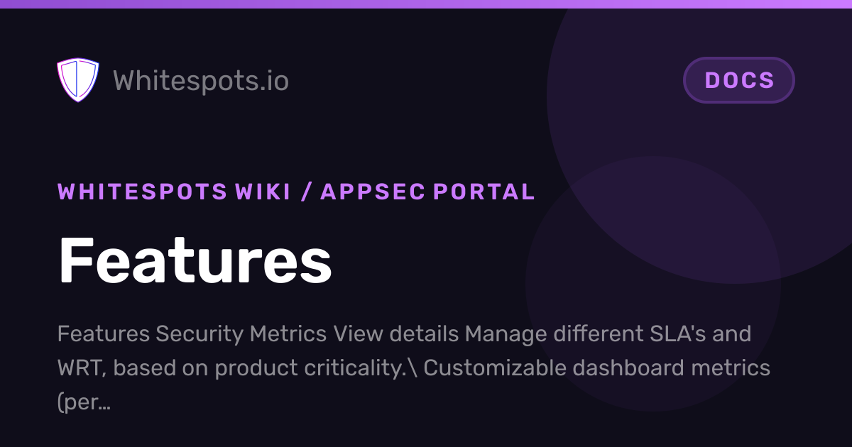 🎯 Features - Docs - Whitespots.io
