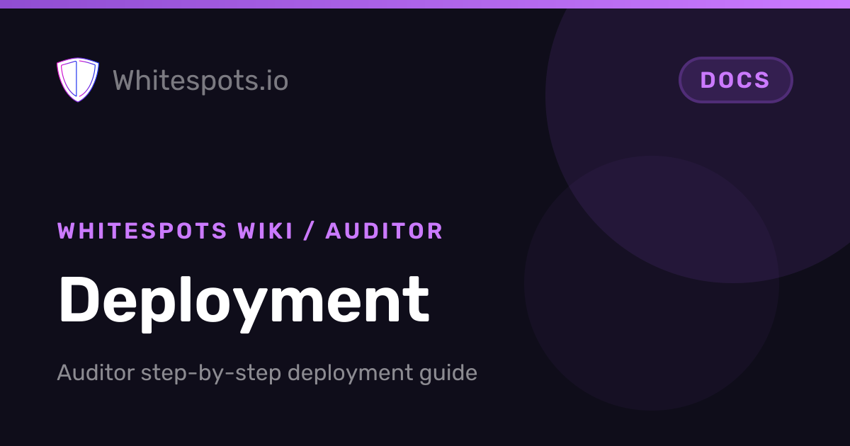 📦 Deployment - Docs - Whitespots.io
